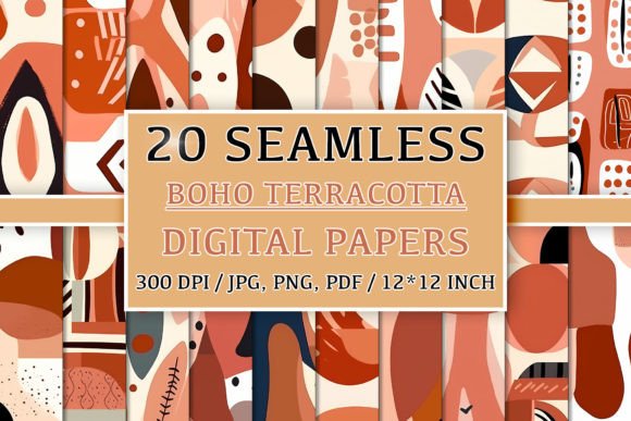 20 Seamless Terracotta Boho Patterns for Creative Projects