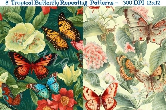 8 Repeating Patterns Tropical Butterfly: A Strategic Design Asset for Creative and Commercial Use