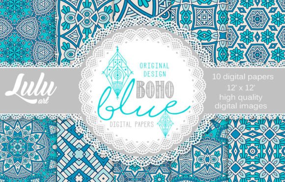 Boho Blue, Patterns: A Digital Creative Resource for Modern Designers and Creators
