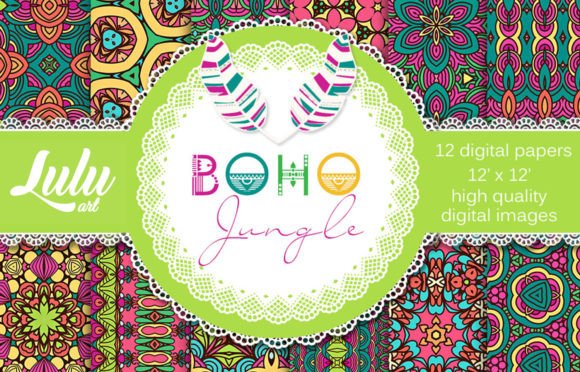 Boho Jungle 12 Patterns – A Digital Creative Resource for Everyday Projects