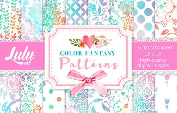 Color Fantasy on White Patterns Freebie