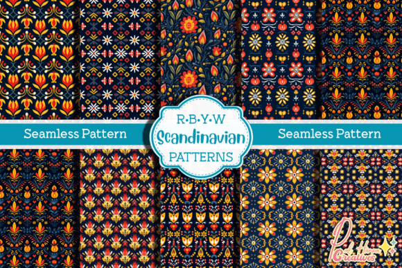 Enhance Your Designs with RBYW Scandinavian Patterns from Creative Fabrica
