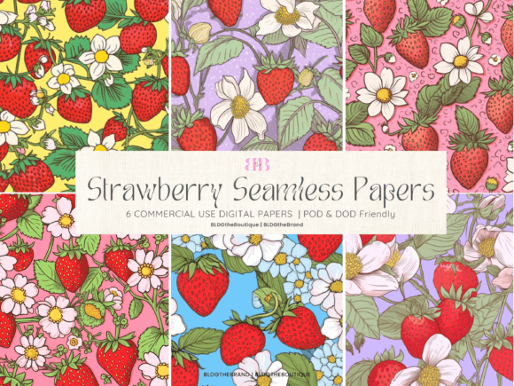 Exploring the Versatility of 6 Retro Strawberry Seamless Patterns in Modern Design