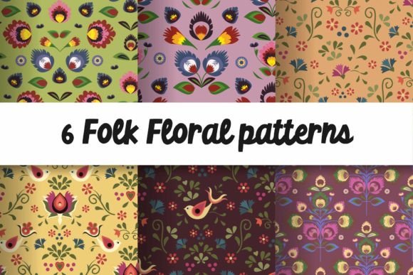 Folk Floral Svg Patterns Digital Papers