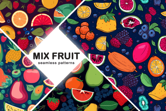 Mix Fruit Seamless Patterns, Minimal