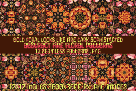 Seamless Fire Floral Patterns: A Bold and Vibrant Design for Modern Creativity