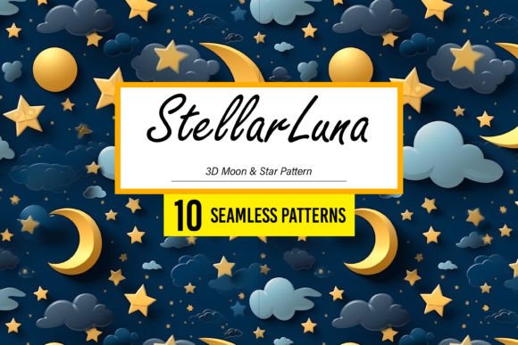 StellarLuna - 3D Moon Star Patterns: A Creative Powerhouse for Modern Designers