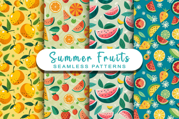 Summer Fruits Seamless Patterns: A Versatile Design Element for Modern Projects