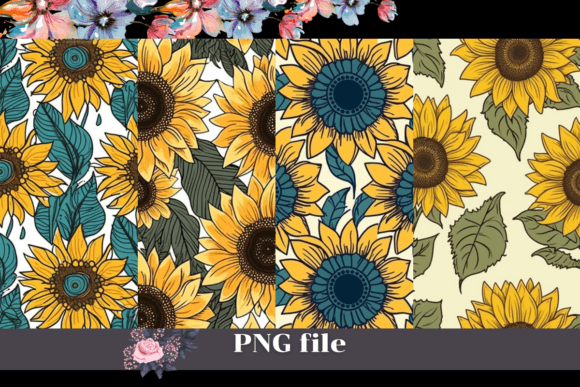 Sunflower Seamless Patterns Background