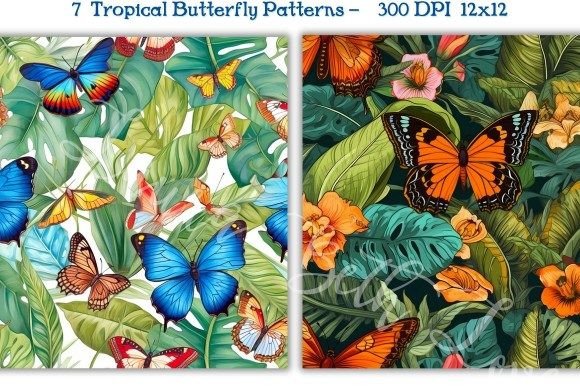 Tropical Butterflies with Repeating Patterns: A Guide to Beautiful Watercolor Designs for Digital Downloads