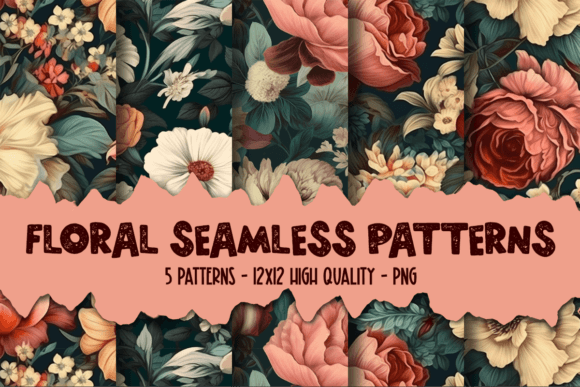 Vintage Boho Flowers Seamless Patterns