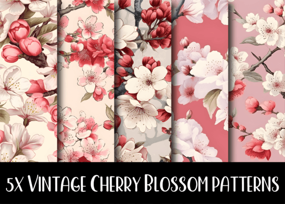 Vintage Cherry Blossom Flower Patterns