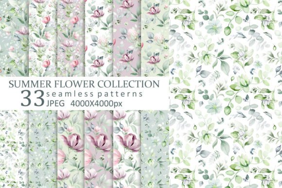 Watercolor Floral Patterns 33 Jpeg