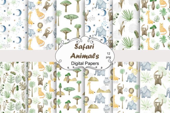 Watercolor Patterns with Animals: A Versatile Design Resource for Creatives and Professionals